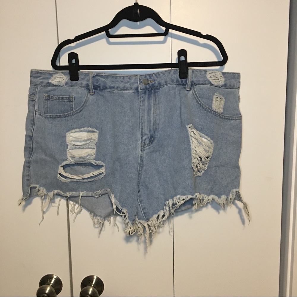 Shein Distressed Cut-off Jean Shorts Size 4x Preowned